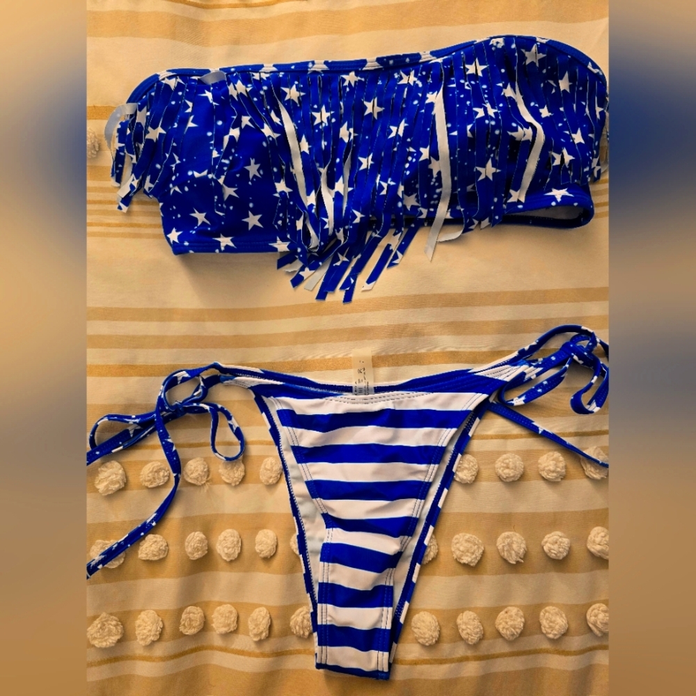 Pg1 #11 Blue Star Fringe Bikini - Picture 9 of 9